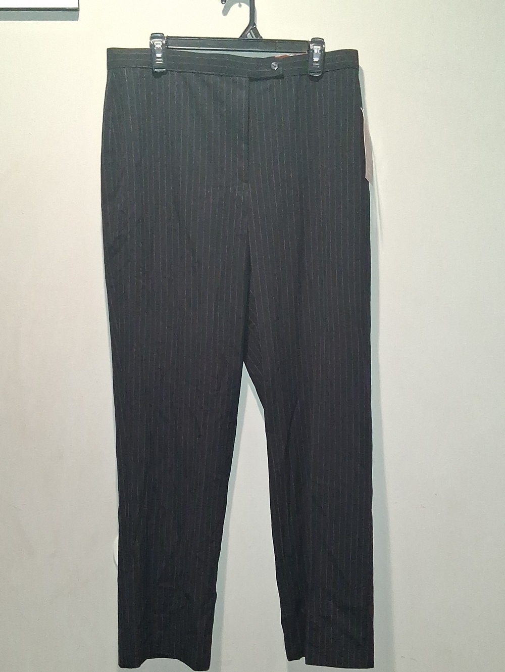 Women's Black Pinstripe Dress Pants - Classic Workwear